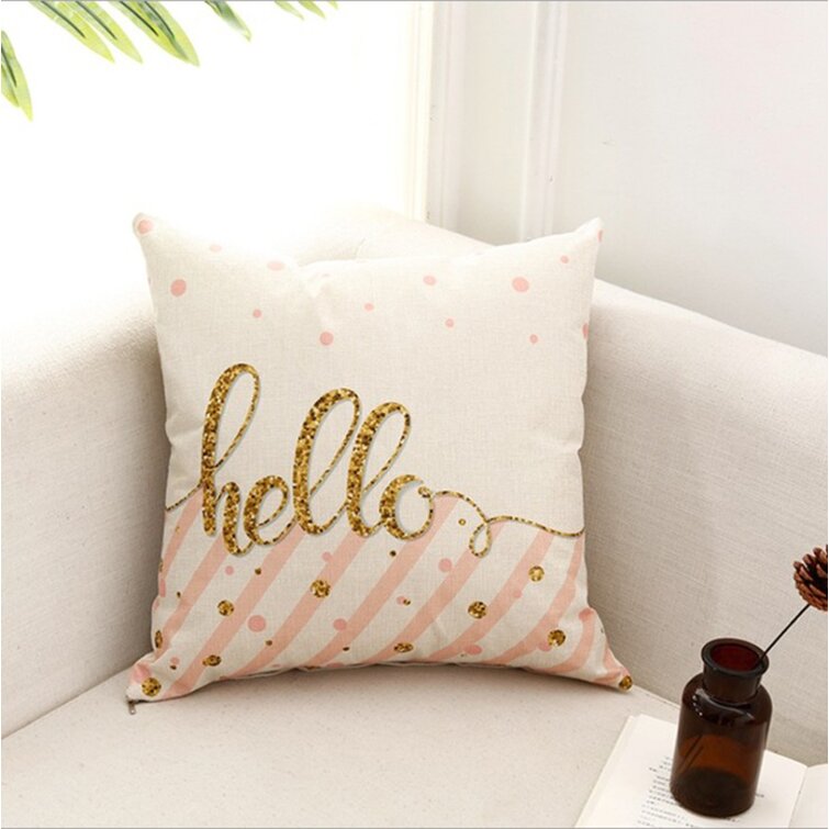 House of Hampton Hogan Polka Dots Linen Throw Pillow Wayfair